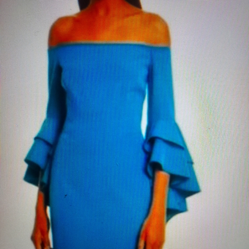 # 063 Royal Blue Off Shoulder Dress
